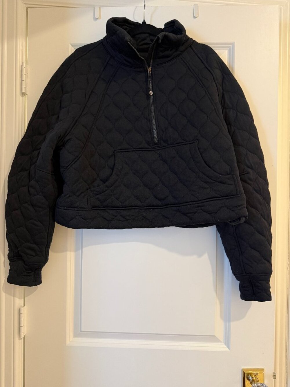 LULULEMON- Black Quilted Scuba Half Zip